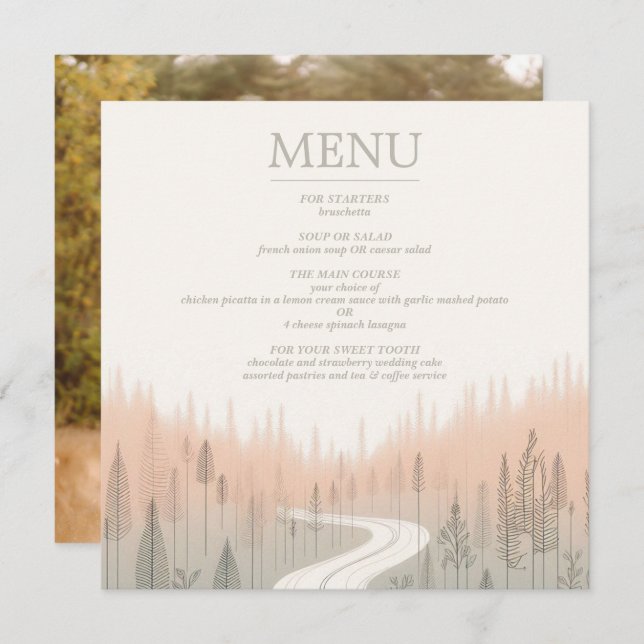 Soft Colours Trail Menu (Front/Back)
