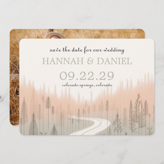 Soft Colours Trail Save The Date (Front/Back)