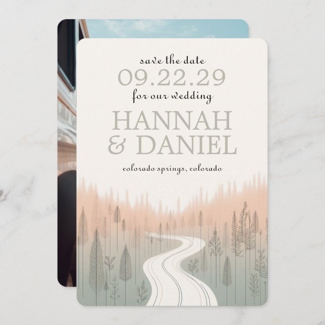 Soft Colours Trail Save The Date (Front/Back)