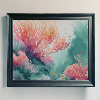 Soft Colours Underwater Coral Reef 5:4 Poster