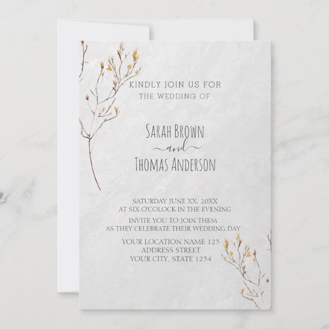 Soft Colours Wildflower Burnt Orange INVITATION (Front)