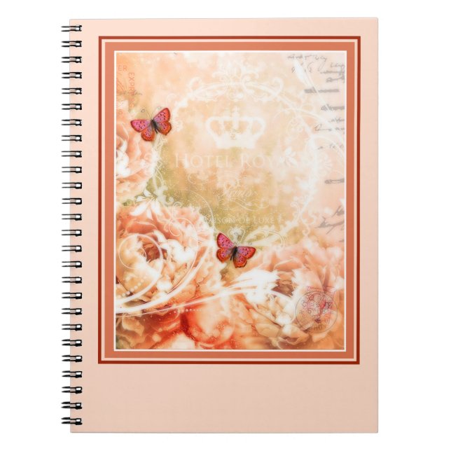 Soft coral floral notebook (Front)
