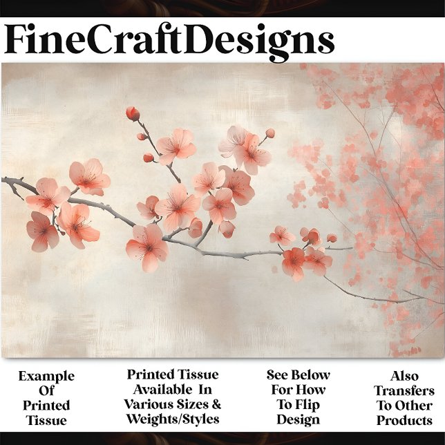 Soft Coral Flowers & Blossoms BP8B Decoupage Tissue Paper (Creator Uploaded)