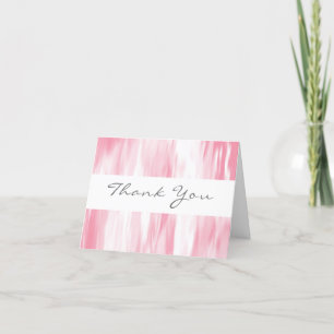 Soft Coral White Abstract Thank You Card