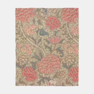 Soft, cosy 19thc  peony patterned fleece blanket