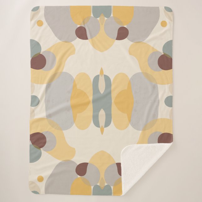 Soft Cosy Abstract Patterned  Sherpa Blanket (Front)