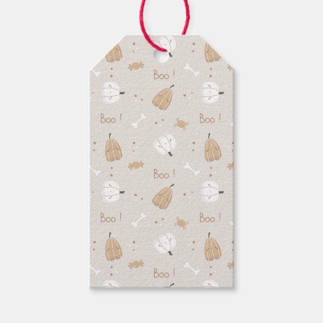 Soft Cosy Halloween Pattern Gift Tag (Front)