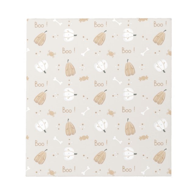 Soft Cosy Halloween Pattern Notepad (Front)
