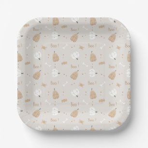 Soft Cosy Halloween Pattern Paper Plates