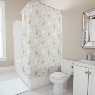 Soft Cosy Halloween Pattern Shower Curtain