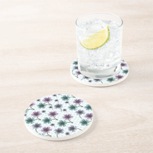 Soft Cottagecore Floral Pattern   Pastel Aesthetic Coaster