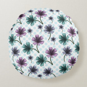 Soft Cottagecore Floral Pattern   Pastel Aesthetic Round Cushion