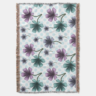 Soft Cottagecore Floral Pattern   Pastel Aesthetic Throw Blanket