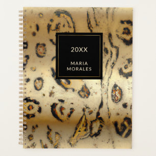 Soft Cream and BlackAbstract Leopard Print Planner