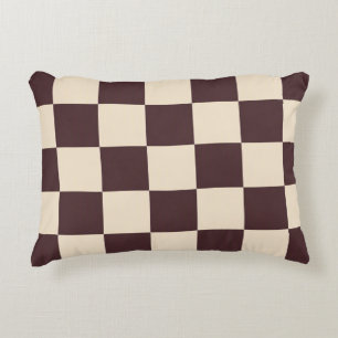 Soft Cream and Dark Brown Decorative Cushion