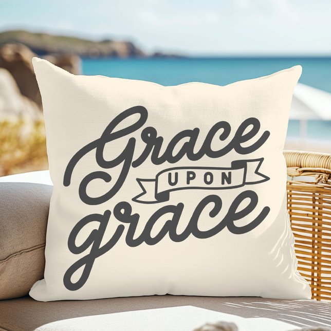 Soft Cream Christian Grace Throw Pillow (Creator Uploaded)