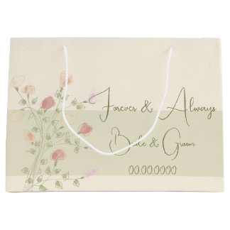 Soft Cream Pink Green And Peach Large Gift Bag