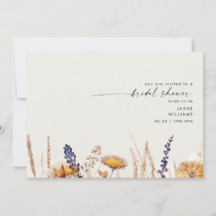 Soft Cream Swash Fall Foliage Bridal Shower Invitation