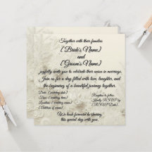 Soft creamy lace design & flora wedding invitation