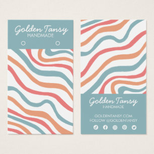 Soft Curves Blue Earring Jewellery Display Card