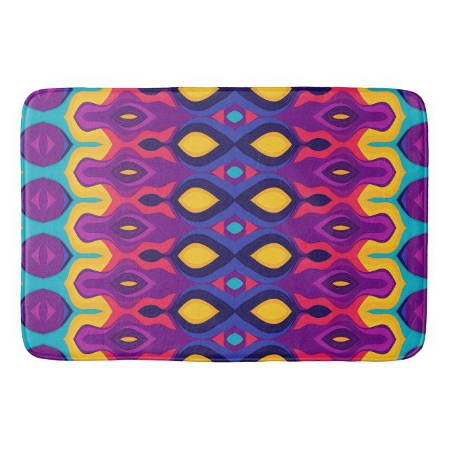 Soft curves bold colours bath mat (Front)
