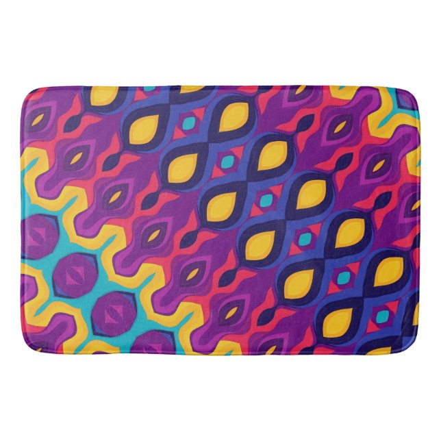 Soft curves bold colours bath mat (Front)