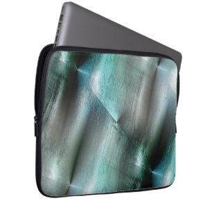 Soft cyan grey rocky texture with digital details  laptop sleeve