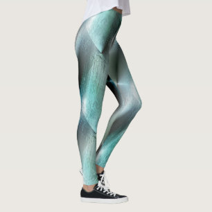 Soft cyan grey rocky texture with digital details  leggings