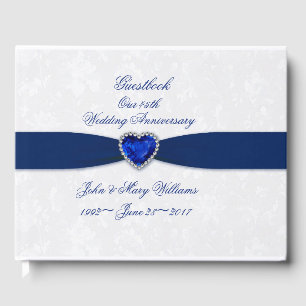 Soft Damask 45th Wedding Anniversary Guestbook