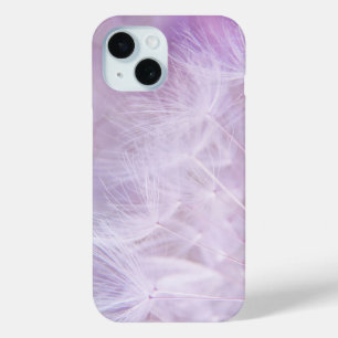 Soft Dandelion Seeds on Purple   Custom iPhone 15 Case