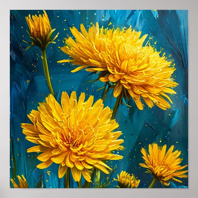 🌼 Soft Dandelions Minimal Nature Calm Airy A Poster (Front)