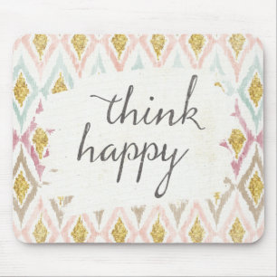 Soft Deco V   Think Happy Mouse Pad