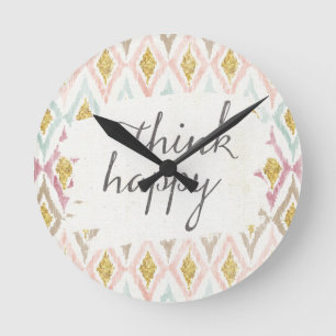 Soft Deco V   Think Happy Round Clock