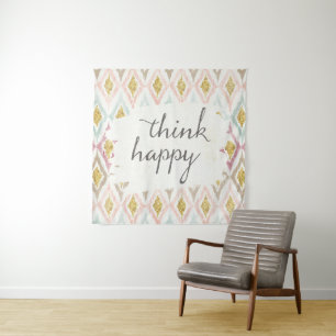 Soft Deco V   Think Happy Tapestry