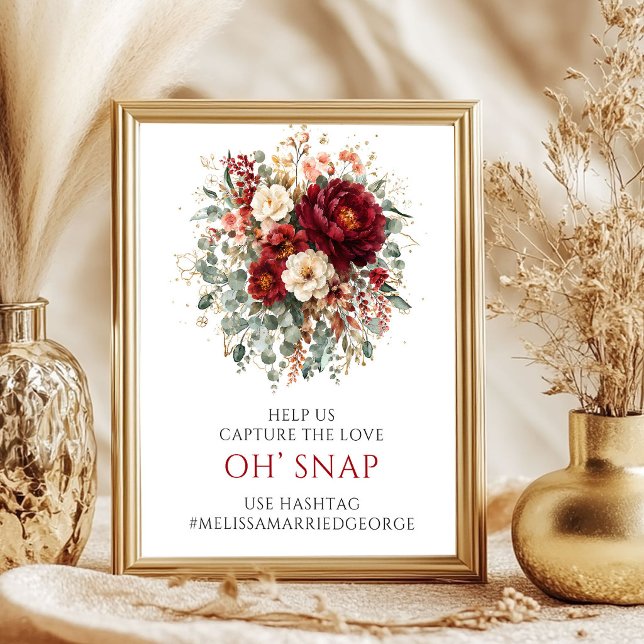 Soft Deep Red Boho Eucalyptus Oh Snap Tabletop Poster (Soft Deep Red Boho Eucalyptus Oh Snap Tabletop

)