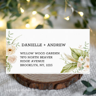 Soft Delicate Pampas Grass Wedding Label