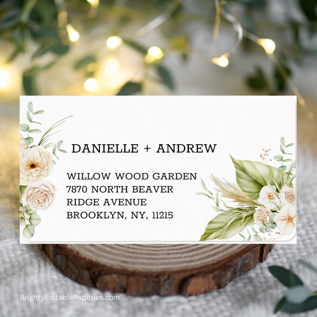 Soft Delicate Pampas Grass Wedding Label (Elegant Pampas Touch: Enhance Your Wedding Details with Our Soft Delicate Pampas Grass Label.)