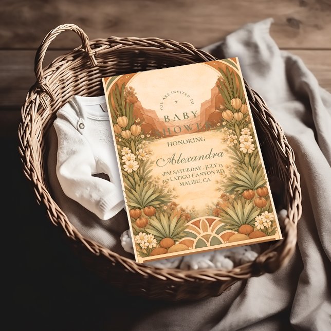 Soft Desert Wildflowers Baby Shower Invitation (Creator Uploaded)