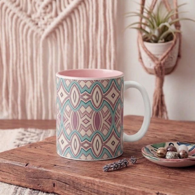 Soft Diamond & Oval Symmetry Two-Tone Coffee Mug (Creator Uploaded)