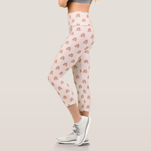 Soft Doodle Rainbow Pattern Capri Leggings
