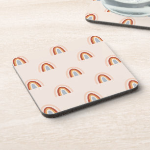 Soft Doodle Rainbow Pattern Coaster
