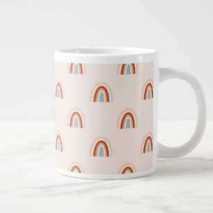 Soft Doodle Rainbow Pattern Large Coffee Mug