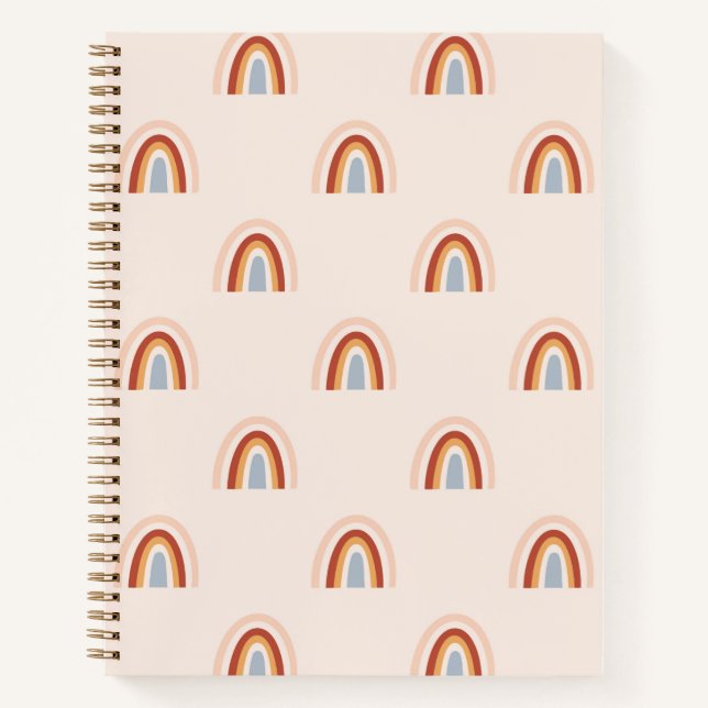 Soft Doodle Rainbow Pattern Notebook (Front)