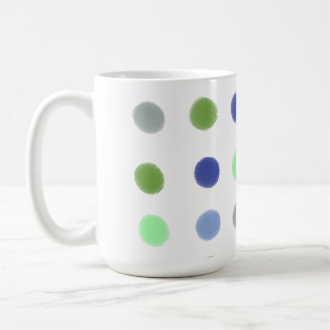 Soft Dots  Original Contemporary Colour Pattern Coffee Mug (Left)