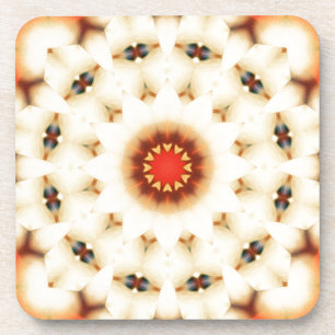 Soft Dreamy Cream Floral Pattern Coaster