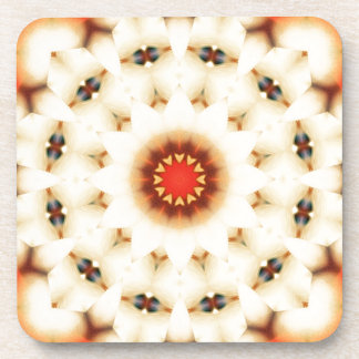 Soft Dreamy Cream Floral Pattern Coaster