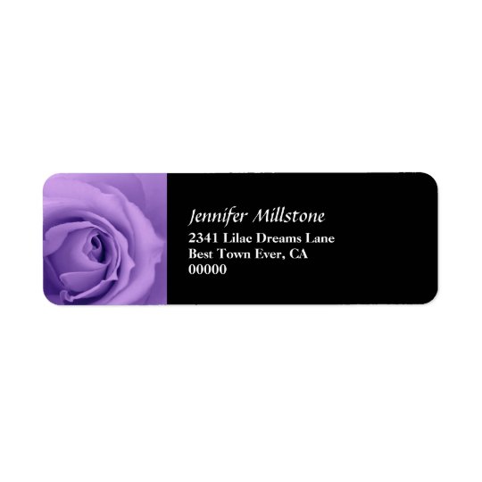 Soft Dreamy Purple Rose Premium Wedding Collection Return Address Label
