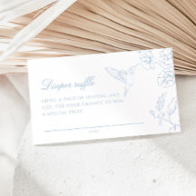 Soft Dusty Blue Chinoiserie Diaper Raffle