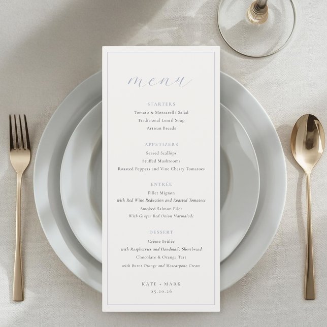 Soft Dusty Blue Wedding Menu (Creator Uploaded)