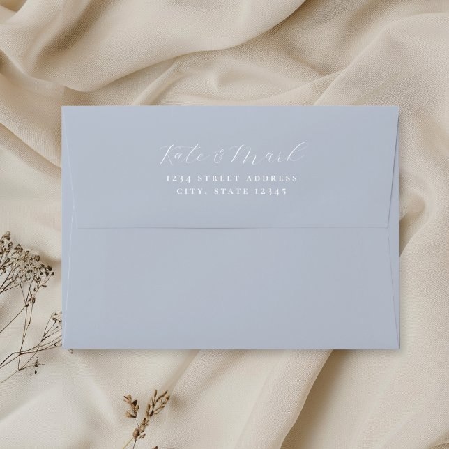 Soft Dusty Blue Wedding Return Address Envelope (Creator Uploaded)